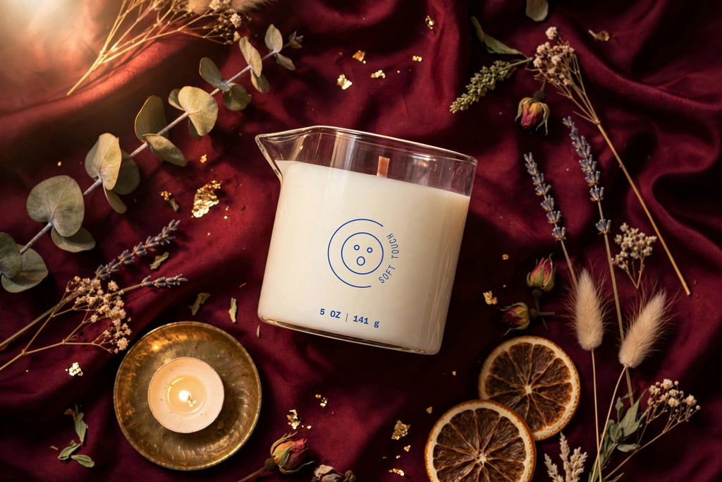 Dame Massage Oil Candle Soft Touch — flatlay view