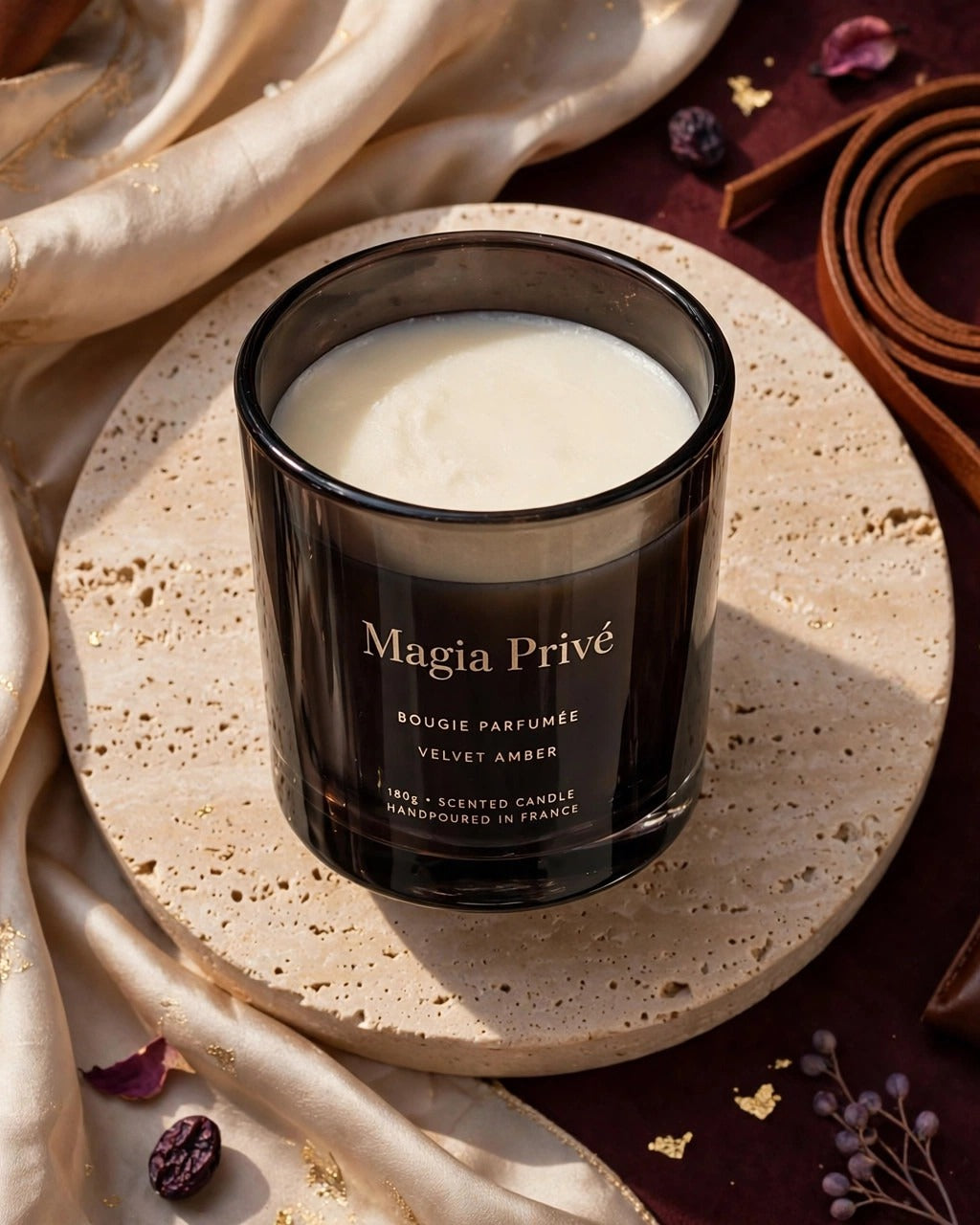 Je Joue Scented Candle · Luxury Leather · 160 g