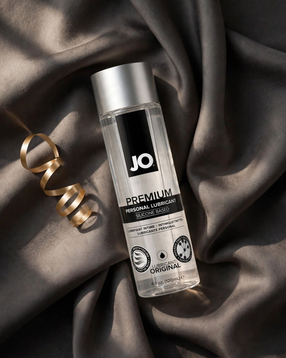 JO Premium Original Silicone-Based Lubricant · 4 oz — flatlay